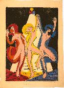 Ernst Ludwig Kirchner Colourful dance oil painting picture wholesale